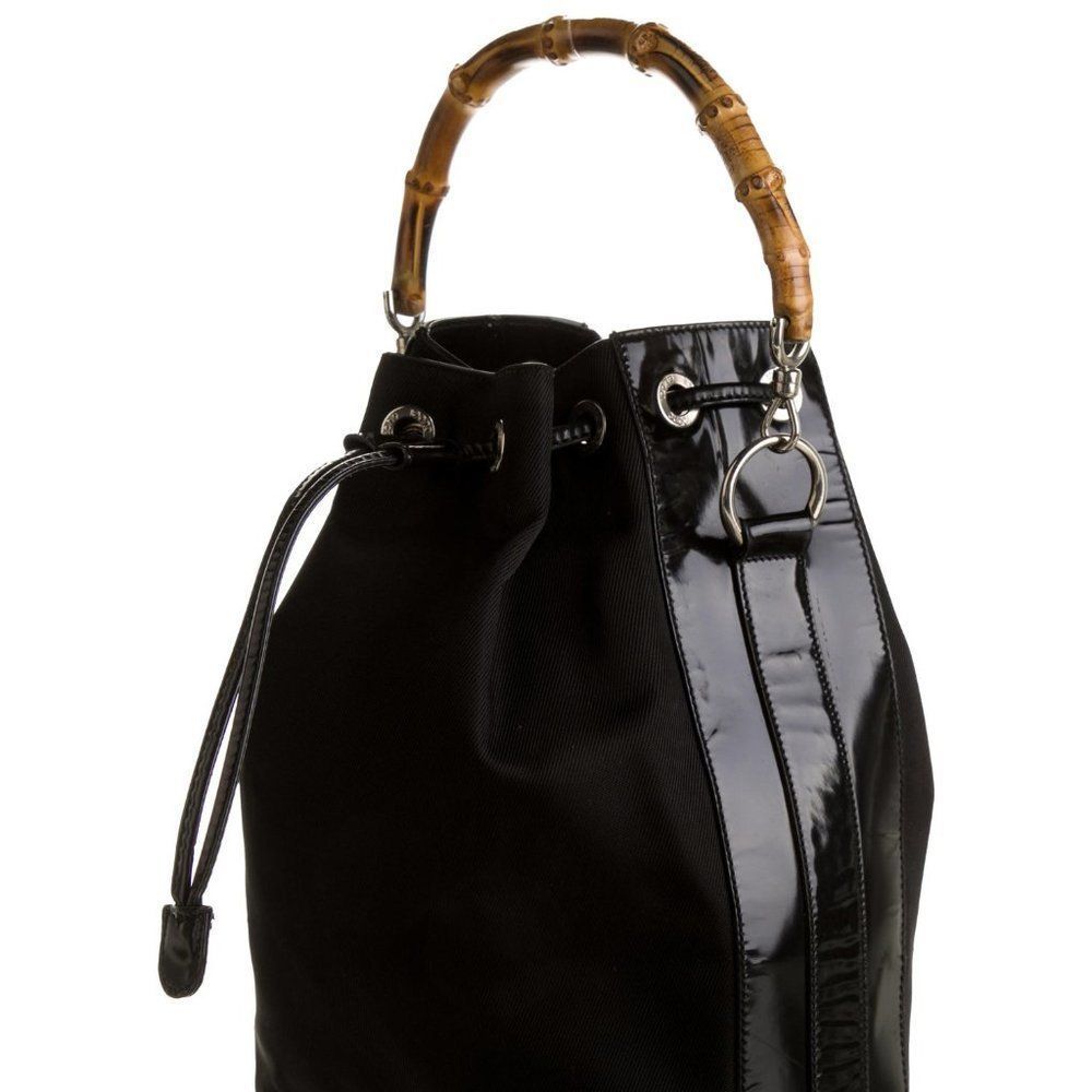 Gucci Bucket Bag Black Nylon w/ shoulder sling
